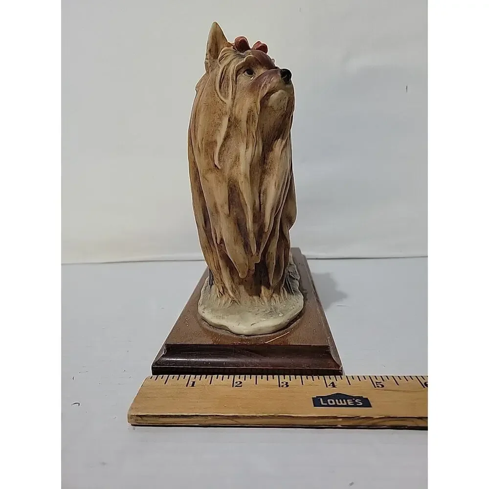 Vintage Giuseppe Armani Yorkshire Terrier Heavy Dog Figurine Ripped Ear